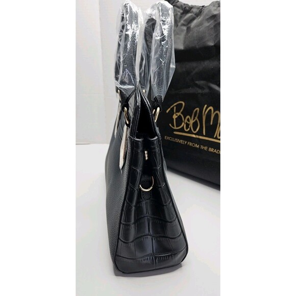 Bob Mackie Bradford Exchange Black Faux Leather Handbag New W/Dust Cover - Picture 4 of 12